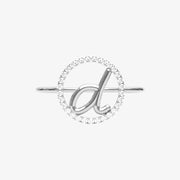 The Alkemistry 18ct white gold and pave diamond Love Letter initial ring