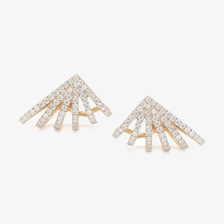 DANA REBECCA - 14CT GOLD, SARAH LEAH DIAMOND BURST EARRINGS (PAIR)