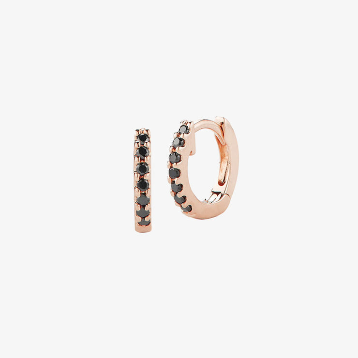 Dana Rebecca 14ct rose gold and black diamond huggies (pair)