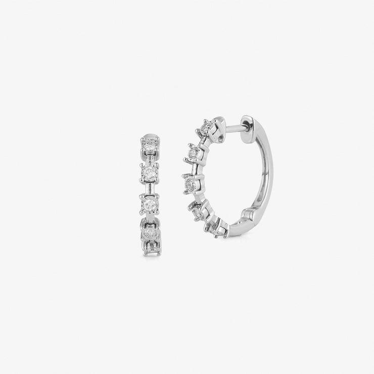 DANA REBECCA - 14CT GOLD, AVA BEA INTERVAL DIAMOND HOOP EARRINGS (PAIR)