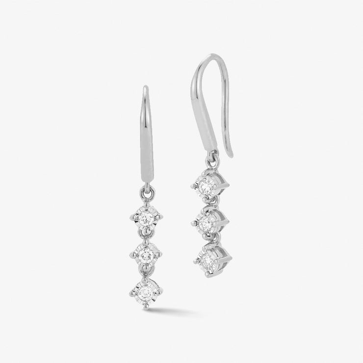 DANA REBECCA - 14CT GOLD, AVA BEA DIAMOND DROP EARRINGS (PAIR)