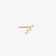 Ruifier 18ct yellow gold scintilla alpha ray 5 diamond stud earring (single)