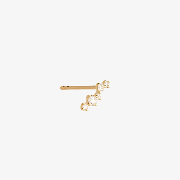 Ruifier 18ct yellow gold scintilla alpha ray 5 diamond stud earring (single)