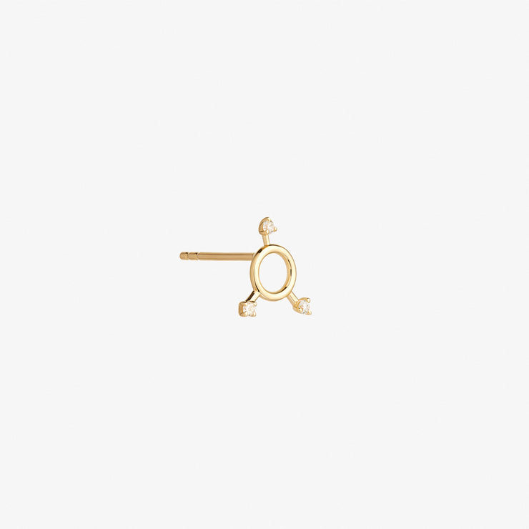 Ruifier 18ct yellow gold scintilla sol orb 3 diamond stud earring (single)