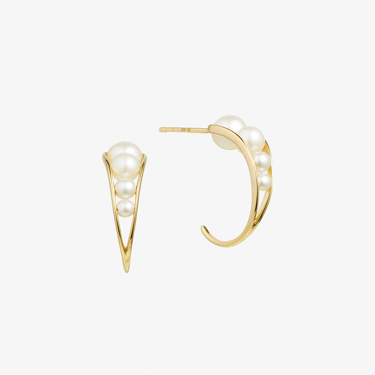 Ruifier 18ct yellow gold Morning Dew 8 pearl droplet earrings (pair)