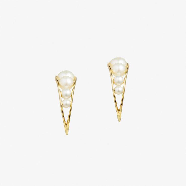 Ruifier 18ct yellow gold Morning Dew 8 pearl droplet earrings (pair)