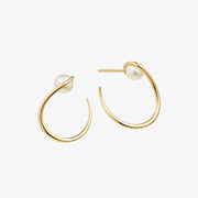 Ruifier 18ct yellow gold Morning Dew Akoya pearl hoop earrings (pair)