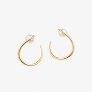 Ruifier 18ct yellow gold Morning Dew Akoya pearl hoop earrings (pair)