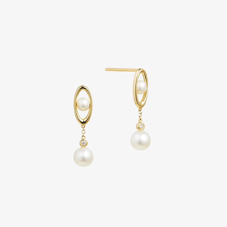 Ruifier 18ct yellow gold Morning Dew pearl drop earrings (pair)