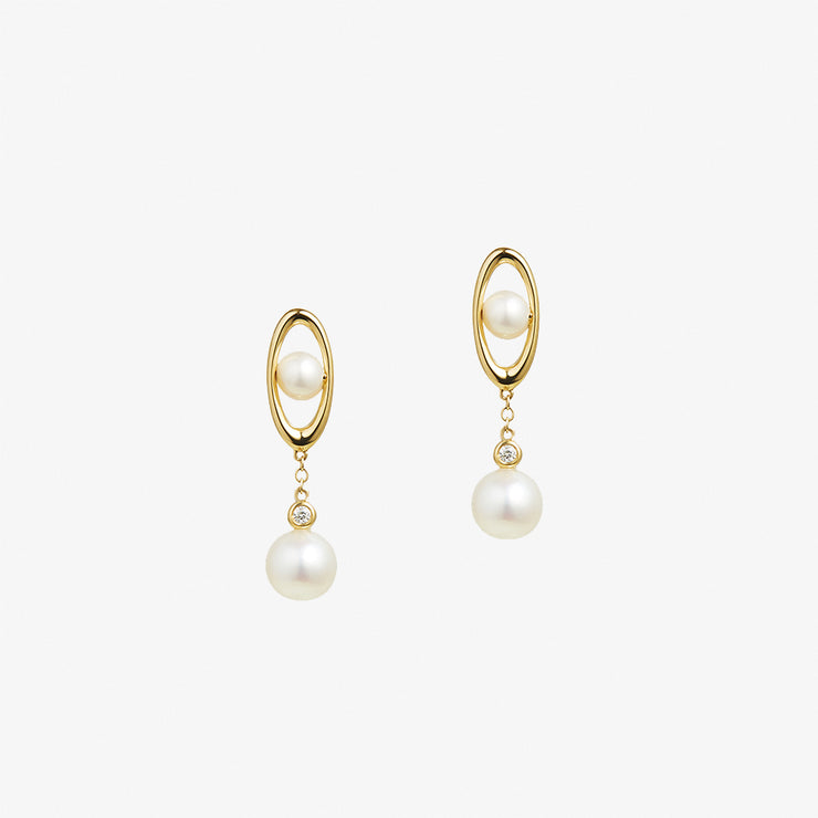 Ruifier 18ct yellow gold Morning Dew pearl drop earrings (pair)