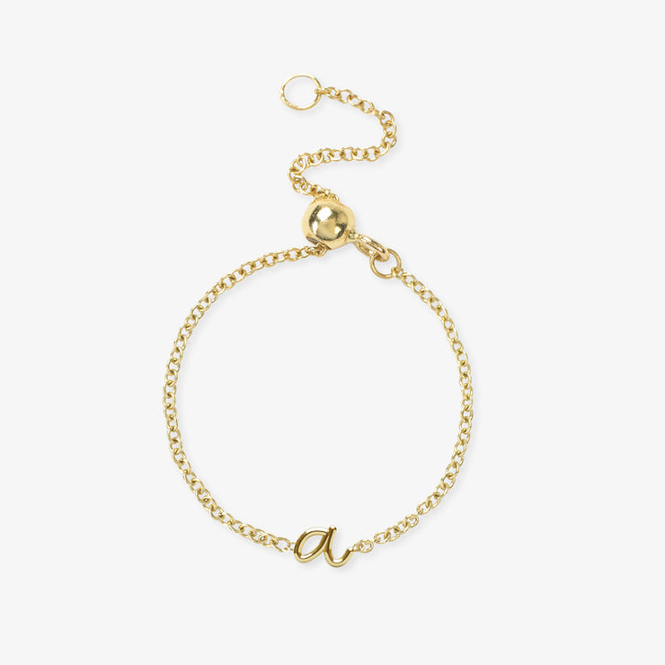 LOVE LETTER - 18ct gold, adjustable initial chain ring