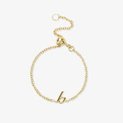 LOVE LETTER - 18ct gold, adjustable initial chain ring