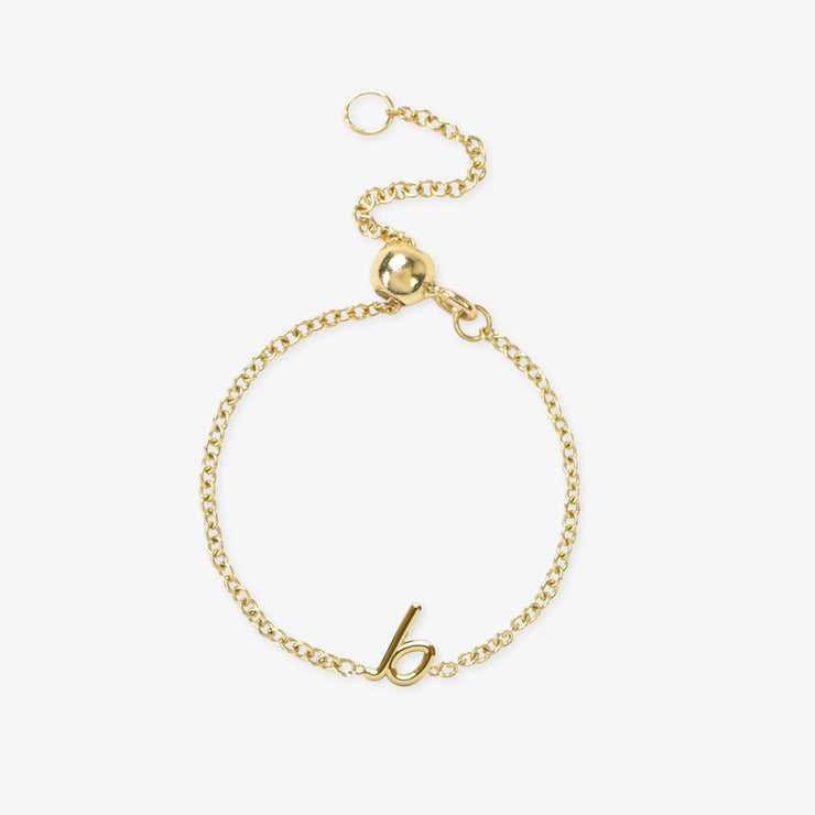 LOVE LETTER - 18ct gold, adjustable initial chain ring