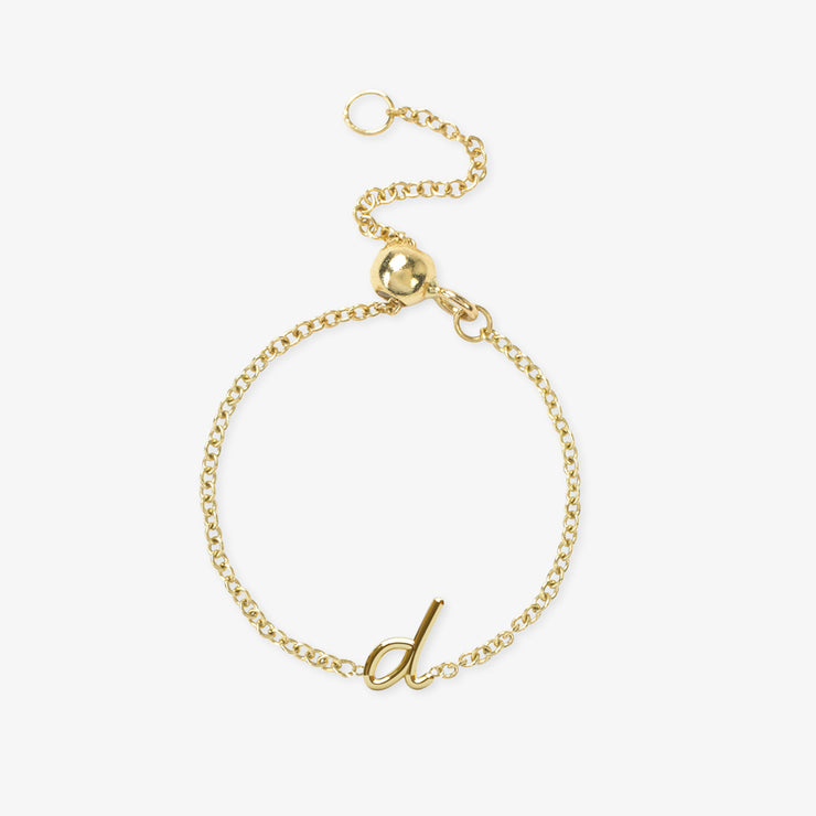 LOVE LETTER - 18ct gold, adjustable initial chain ring