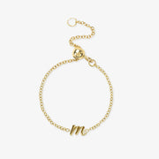 LOVE LETTER - 18ct gold, adjustable initial chain ring