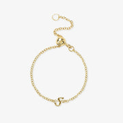 LOVE LETTER - 18ct gold, adjustable initial chain ring