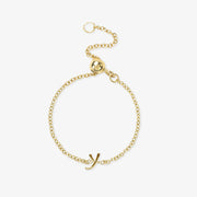 LOVE LETTER - 18ct gold, adjustable initial chain ring