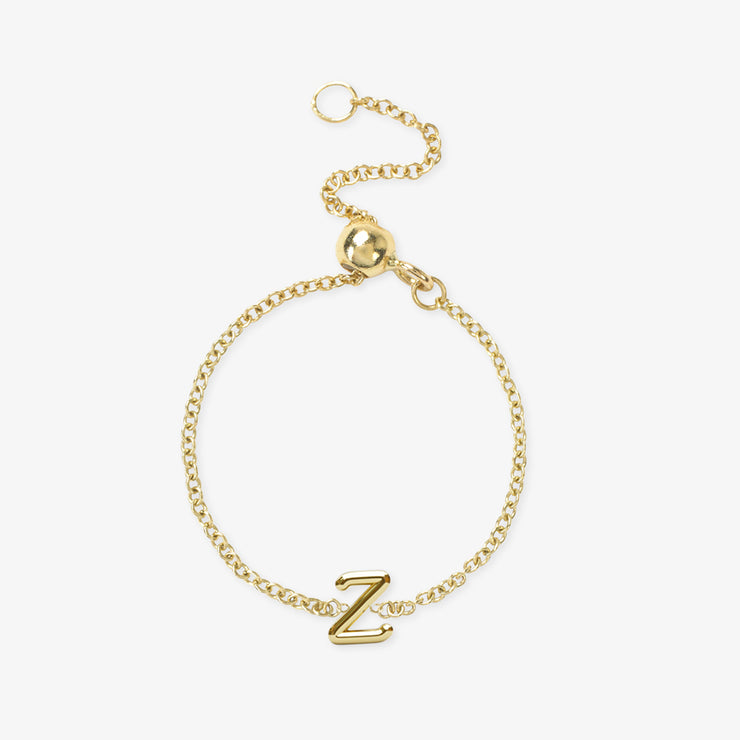 LOVE LETTER - 18ct gold, adjustable initial chain ring