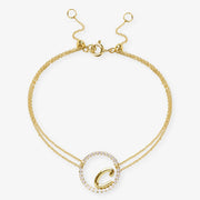 The Alkemistry 18ct yellow gold and pave diamond Love Letter initial bracelet