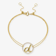 The Alkemistry 18ct yellow gold and pave diamond Love Letter initial bracelet
