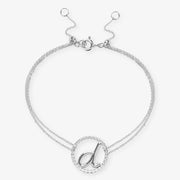 The Alkemistry 18ct white gold and pave diamond Love Letter initial bracelet