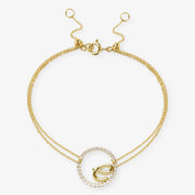 The Alkemistry 18ct yellow gold and pave diamond Love Letter initial bracelet