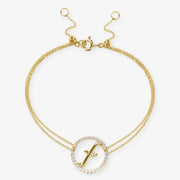The Alkemistry 18ct yellow gold and pave diamond Love Letter initial bracelet