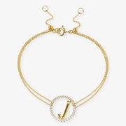 The Alkemistry 18ct yellow gold and pave diamond Love Letter initial bracelet