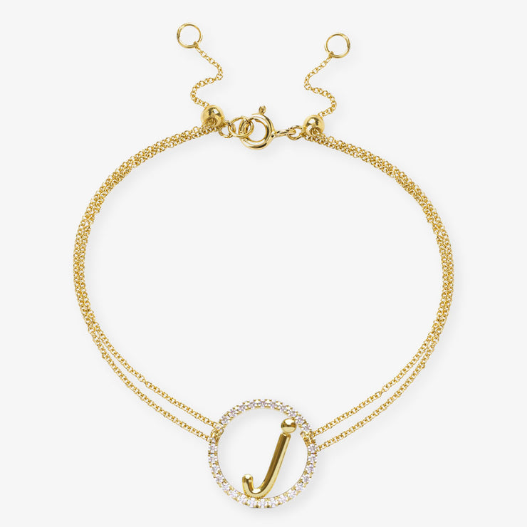 The Alkemistry 18ct yellow gold and pave diamond Love Letter initial bracelet