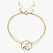 The Alkemistry 18ct yellow gold and pave diamond Love Letter initial bracelet