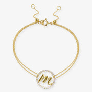 The Alkemistry 18ct yellow gold and pave diamond Love Letter initial bracelet