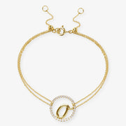 The Alkemistry 18ct yellow gold and pave diamond Love Letter initial bracelet