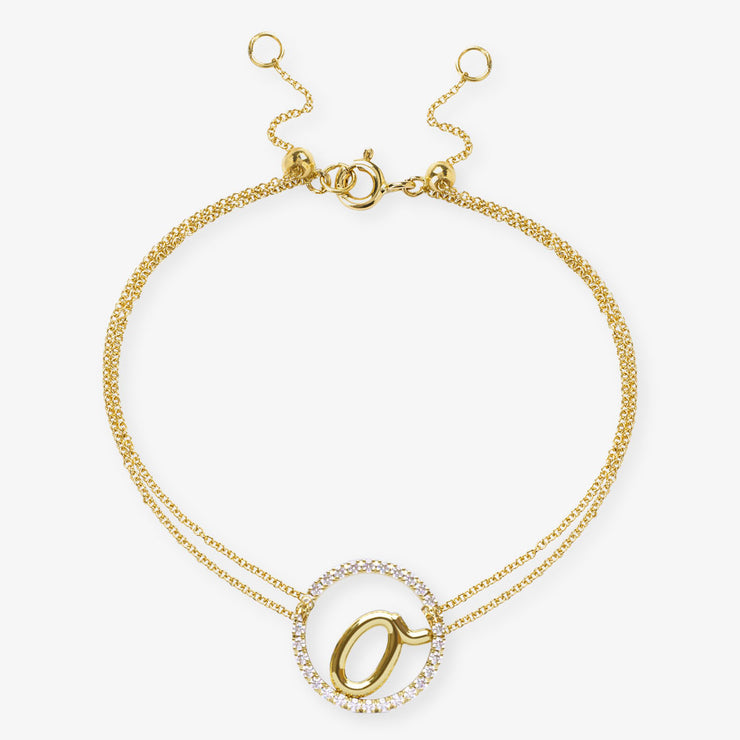 The Alkemistry 18ct yellow gold and pave diamond Love Letter initial bracelet