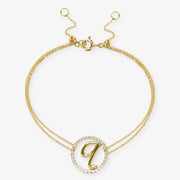 The Alkemistry 18ct yellow gold and pave diamond Love Letter initial bracelet