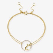 The Alkemistry 18ct yellow gold and pave diamond Love Letter initial bracelet