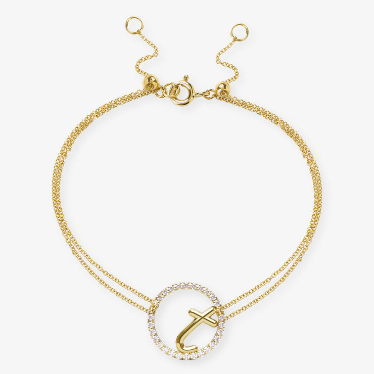 The Alkemistry 18ct yellow gold and pave diamond Love Letter initial bracelet