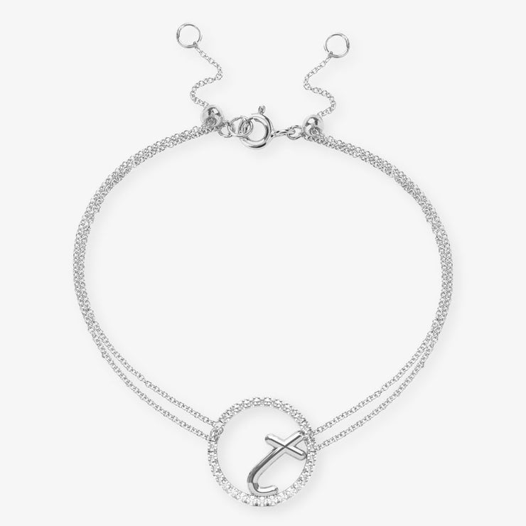 The Alkemistry 18ct white gold and pave diamond Love Letter initial bracelet
