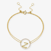 The Alkemistry 18ct yellow gold and pave diamond Love Letter initial bracelet