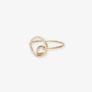 The Alkemistry 18ct yellow gold and pave diamond Love Letter initial ring
