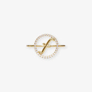 The Alkemistry 18ct yellow gold and pave diamond Love Letter initial ring