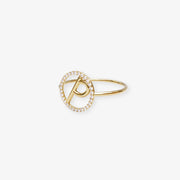 The Alkemistry 18ct yellow gold and pave diamond Love Letter initial ring