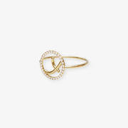 The Alkemistry 18ct yellow gold and pave diamond Love Letter initial ring