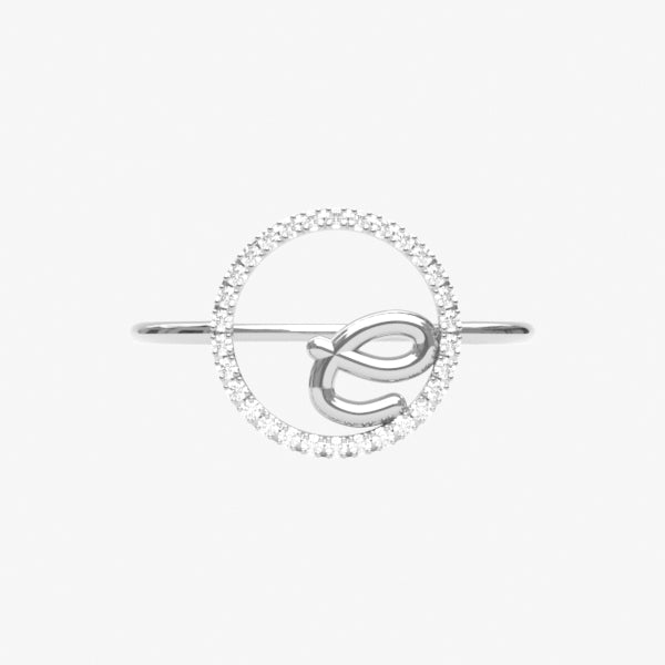 The Alkemistry 18ct white gold and pave diamond Love Letter initial ring