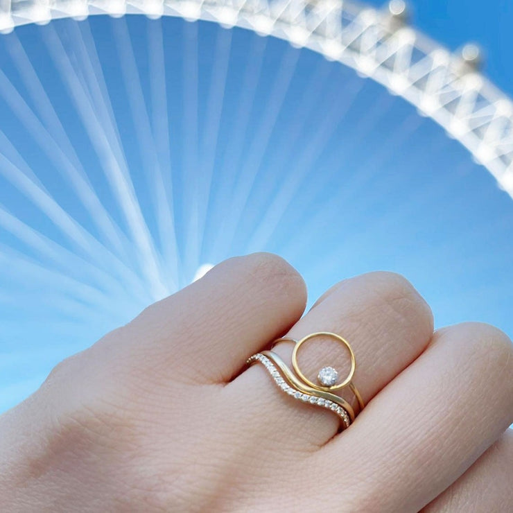 The Alkemistry 18ct yellow gold eclipse ring