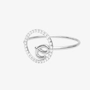 The Alkemistry 18ct white gold and pave diamond Love Letter initial ring