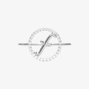 The Alkemistry 18ct white gold and pave diamond Love Letter initial ring