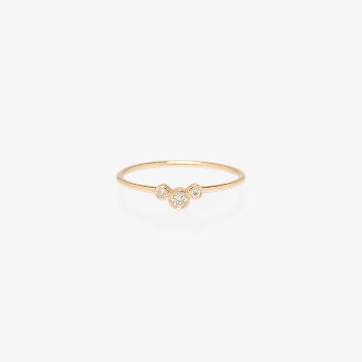 Zoe Chicco 14ct yellow gold 3 diamond curved ring – The Alkemistry