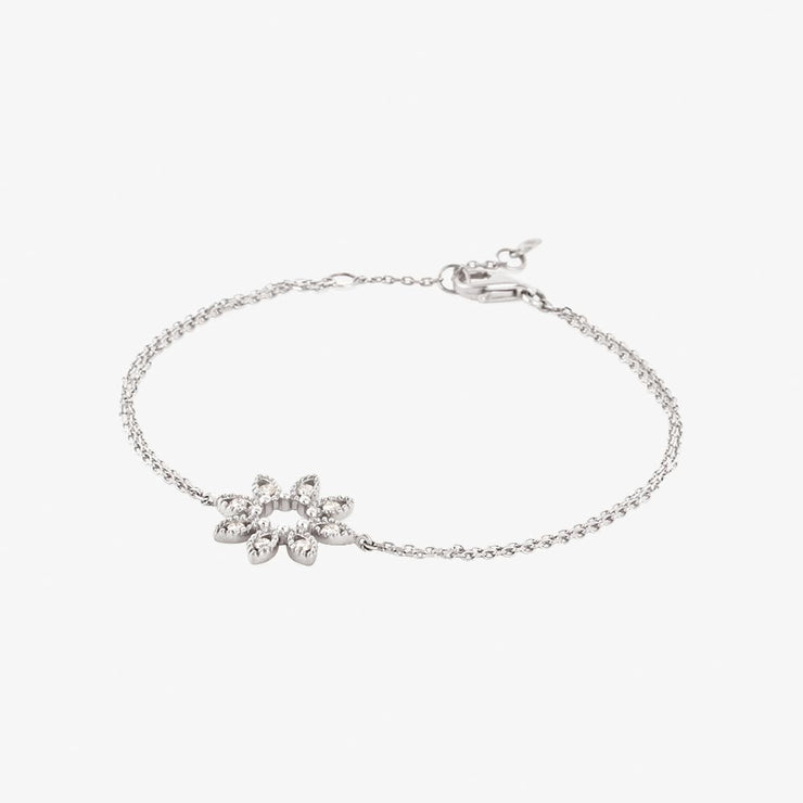 Dinny Hall 14ct White gold and diamond Jasmine flower wristlet