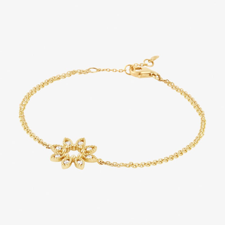 Dinny Hall 14ct yellow gold and diamond Jasmine flower wristlet