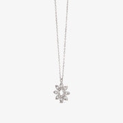 Dinny Hall 14ct white gold jasmine flower pendant necklace